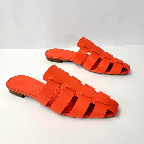 Katy Perry The Confidant Fisherman Shoes Womens Size 8.5M Orange Mule Sandals - Picture 3 of 16